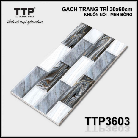 30x60cm | KHUÔN NỔI - MEN BÓNG | Mã TTP3603